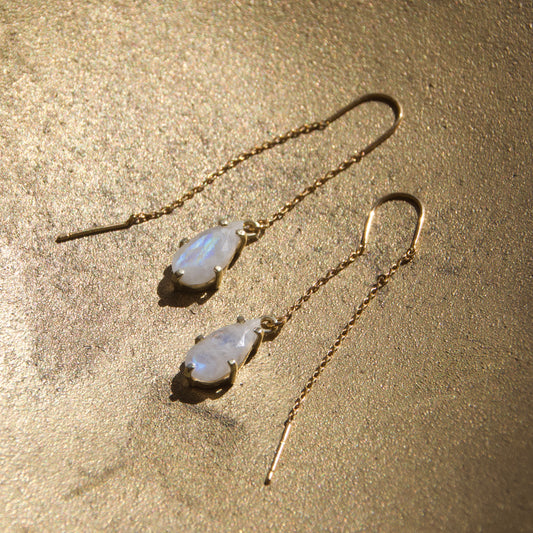Golden Age Tear Drop Thread & Bar Earring