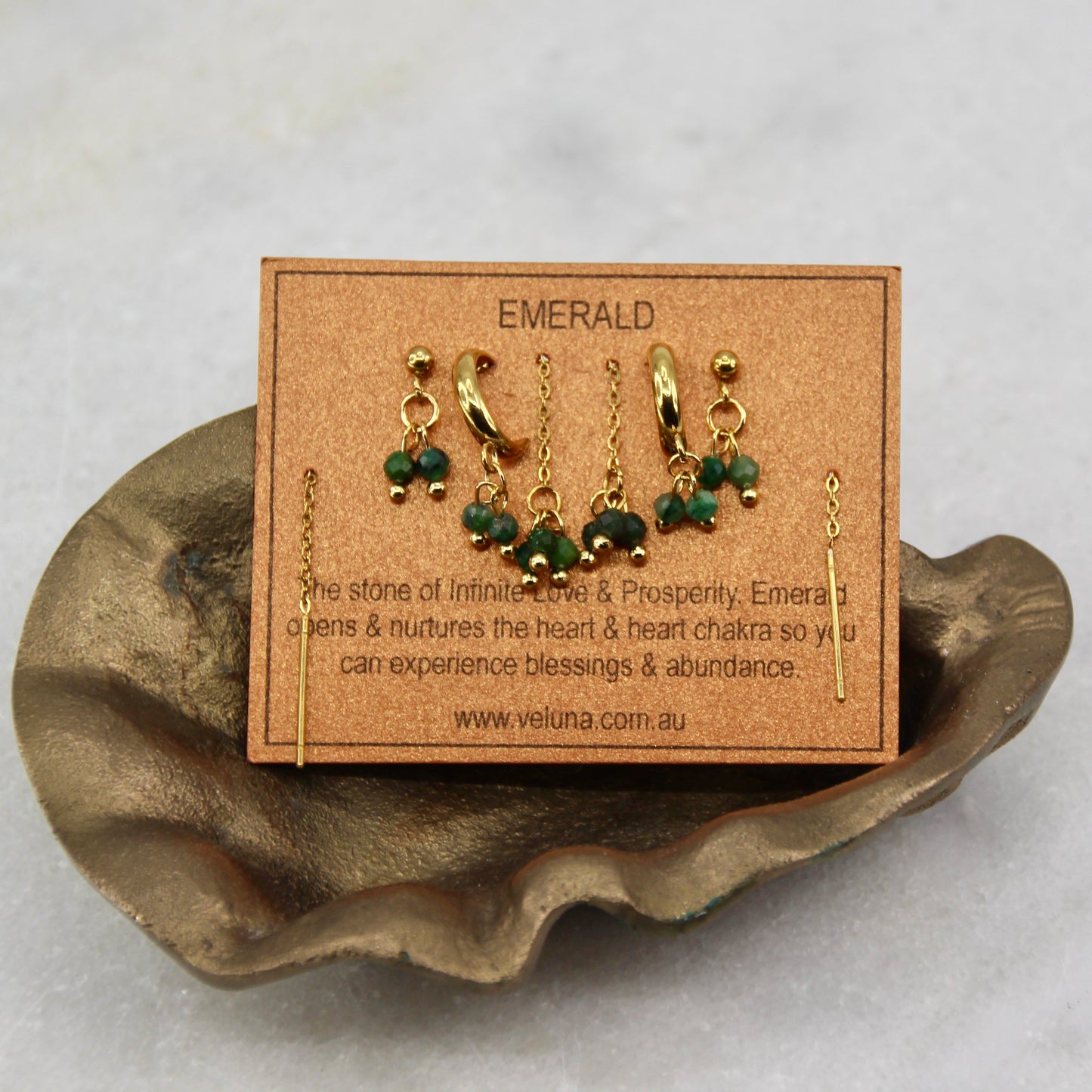 Golden Age Birthstone Drop Stud Earring