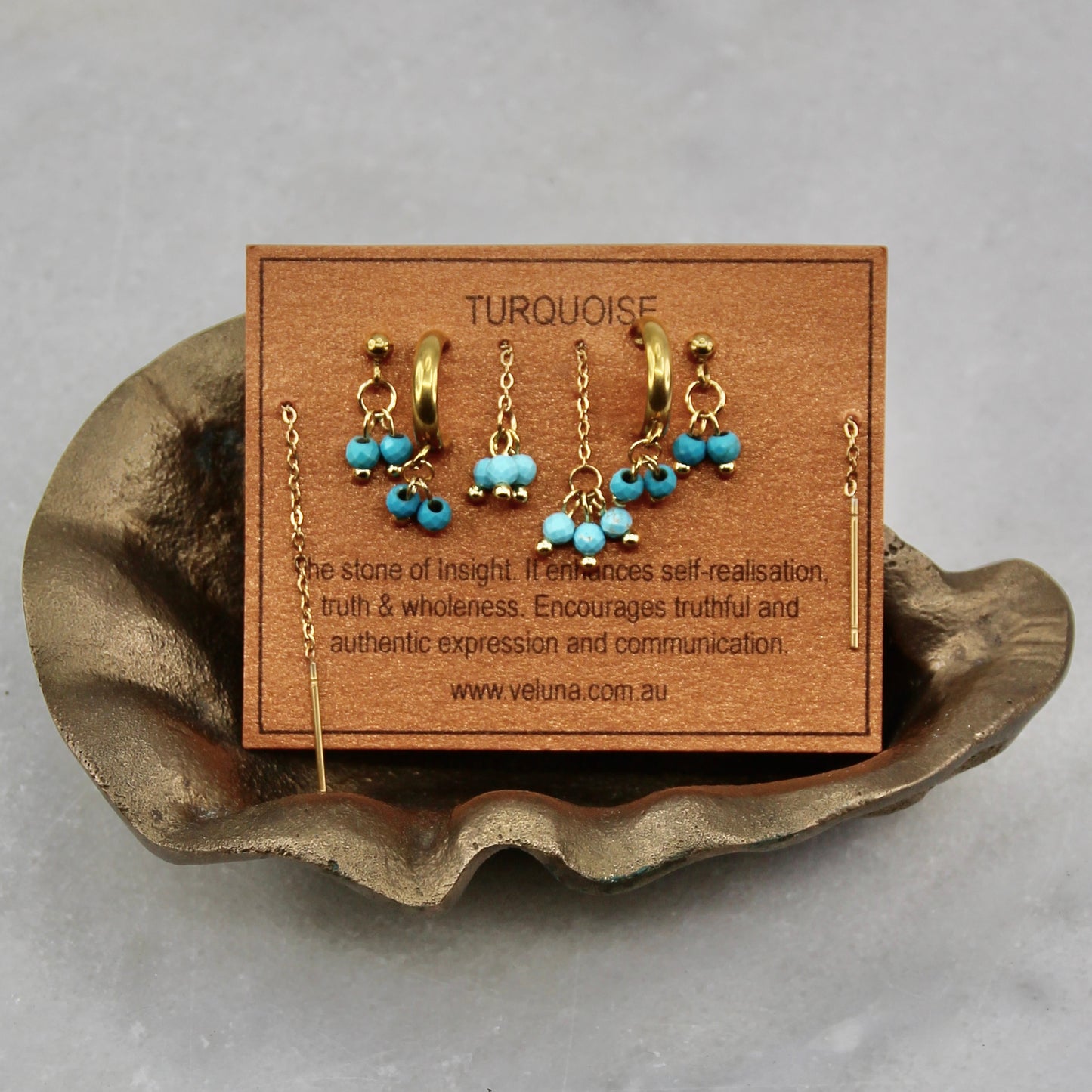 Golden Age Birthstone Drop Stud Earring