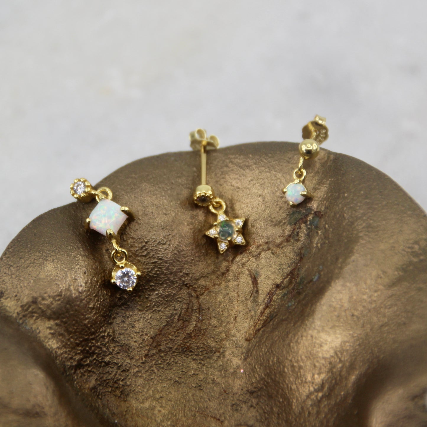 Celestial Star Opal Earring