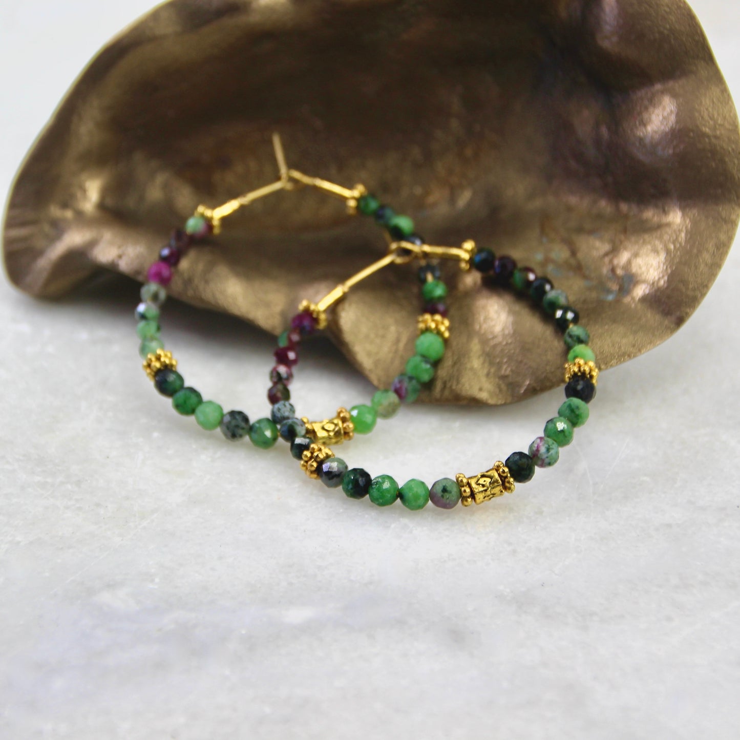 Lady of the Stars Large Gemstone Hoop