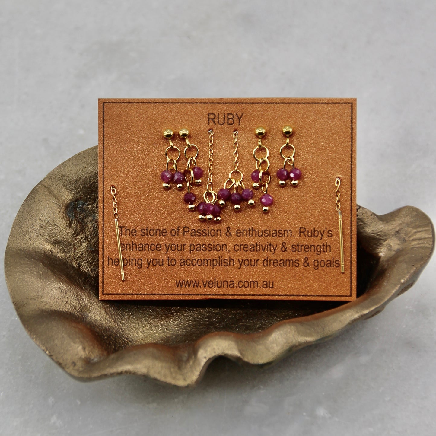 Golden Age Birthstone Drop Stud Earring
