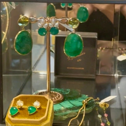 Spellbound Silimanite Emerald & Peridot Statement Earrings