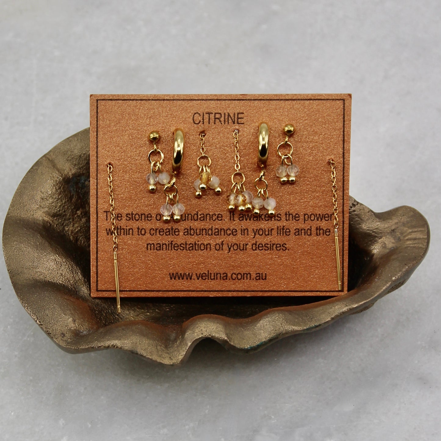 Golden Age Birthstone Drop Stud Earring
