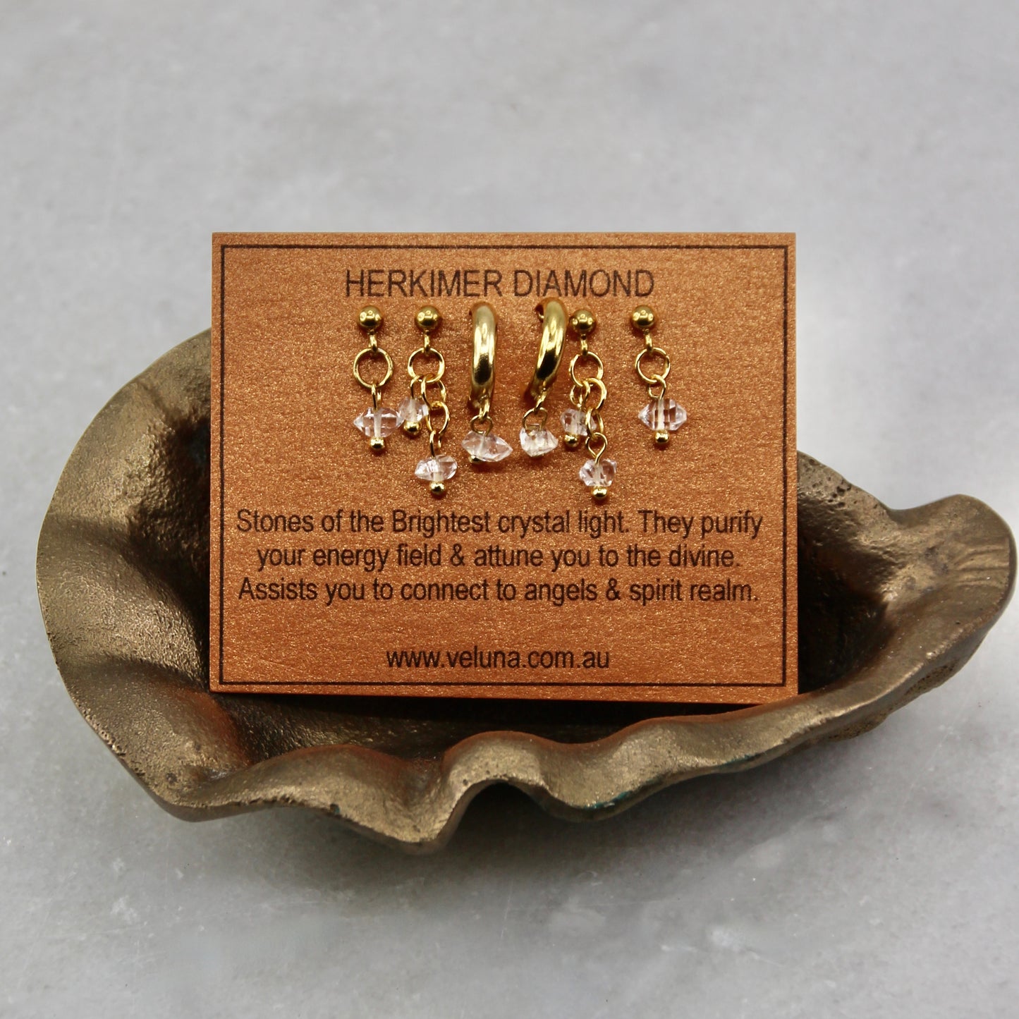 Golden Age Birthstone Drop Stud Earring
