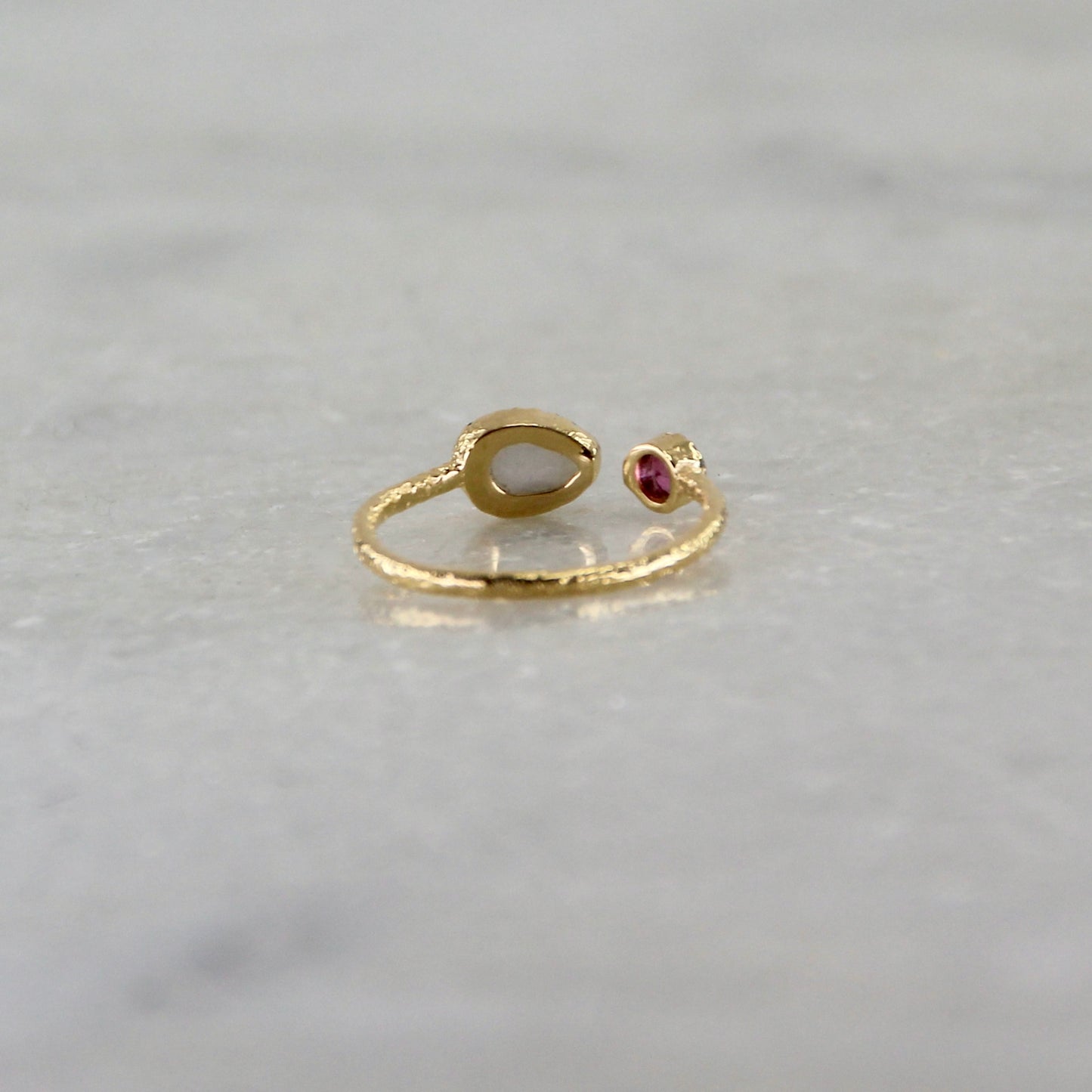 Sacred Treasures Moonstone & Tourmaline Ring