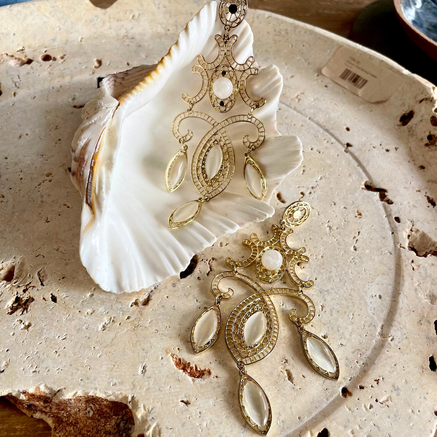 Lakshmi Goddess Gemstone Statement Earring