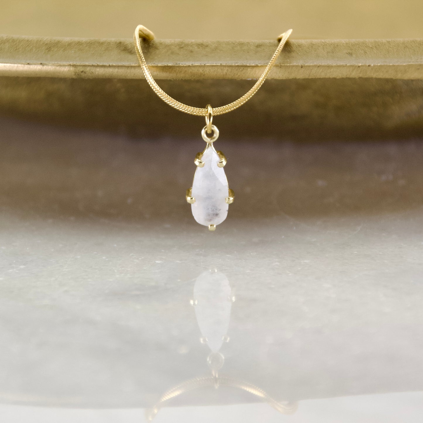 Golden Age Moonstone Teared Pendant