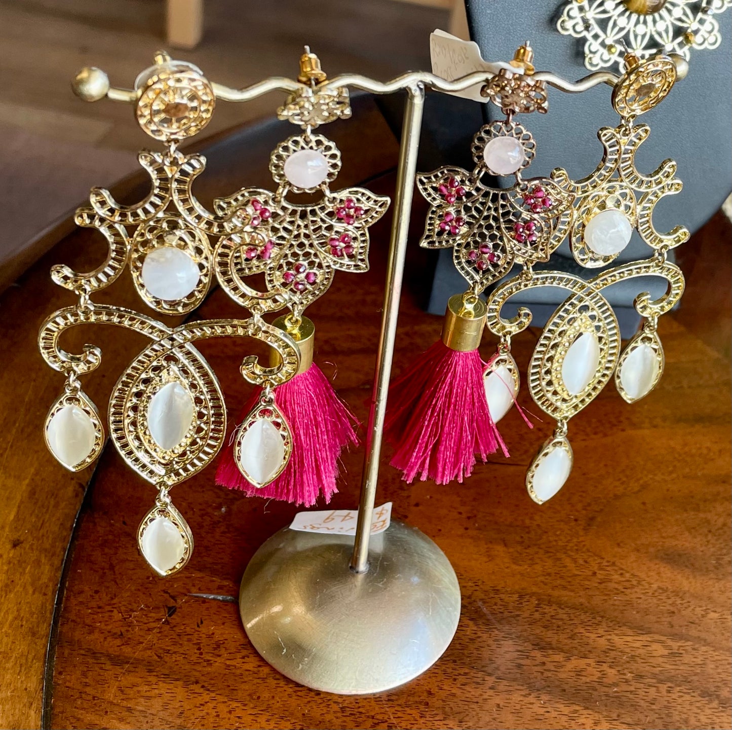 Lakshmi Goddess Gemstone Statement Earring