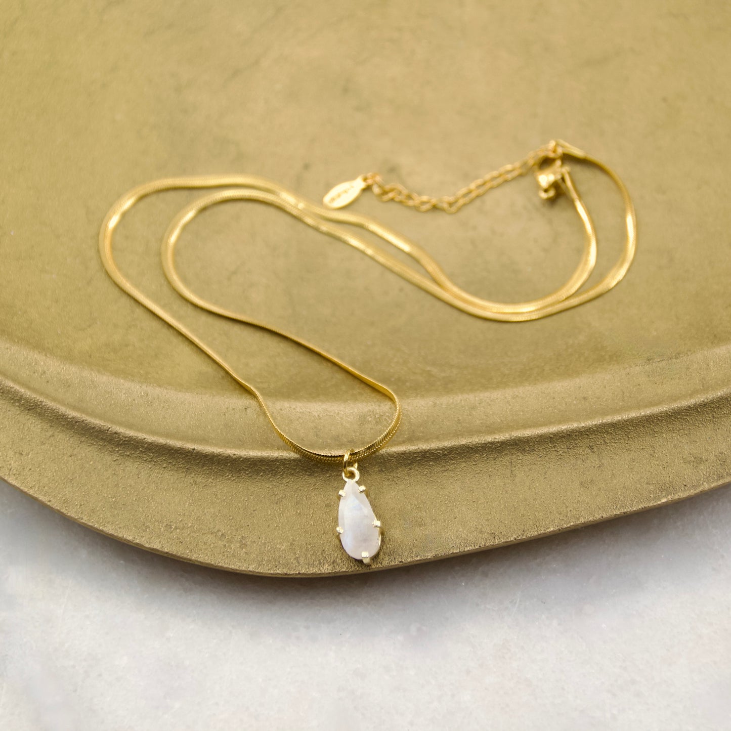 Golden Age Moonstone Teared Pendant