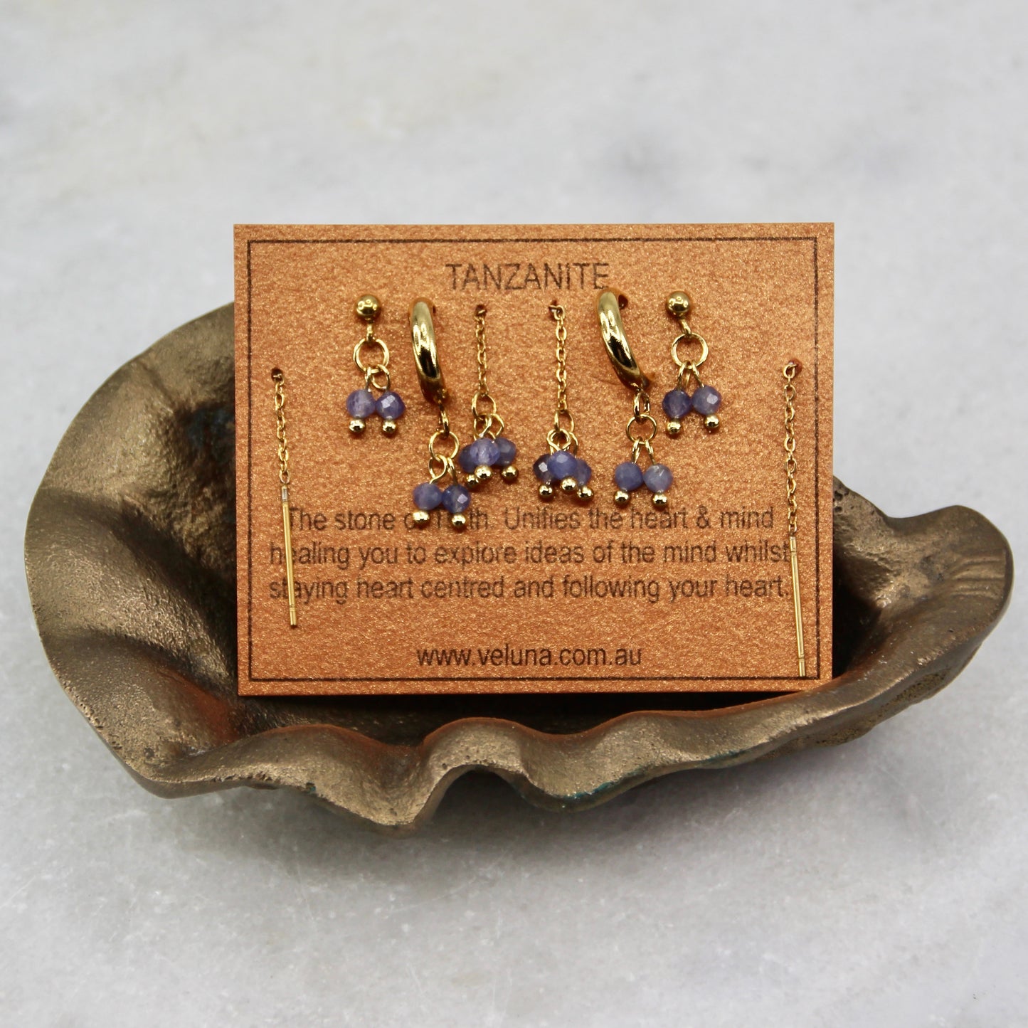 Golden Age Birthstone Drop Stud Earring