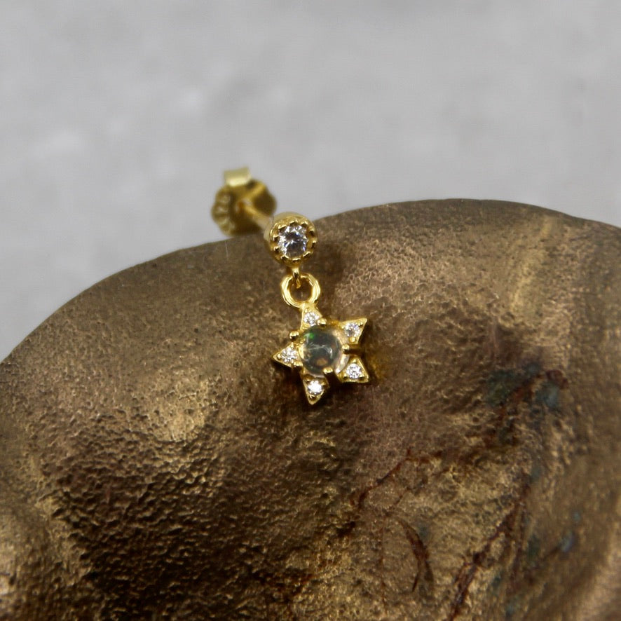 Celestial Star Opal Earring