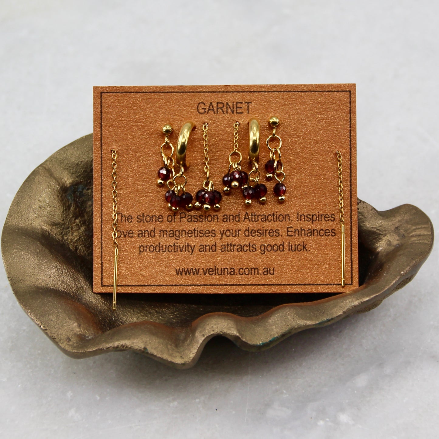 Golden Age Birthstone Drop Stud Earring
