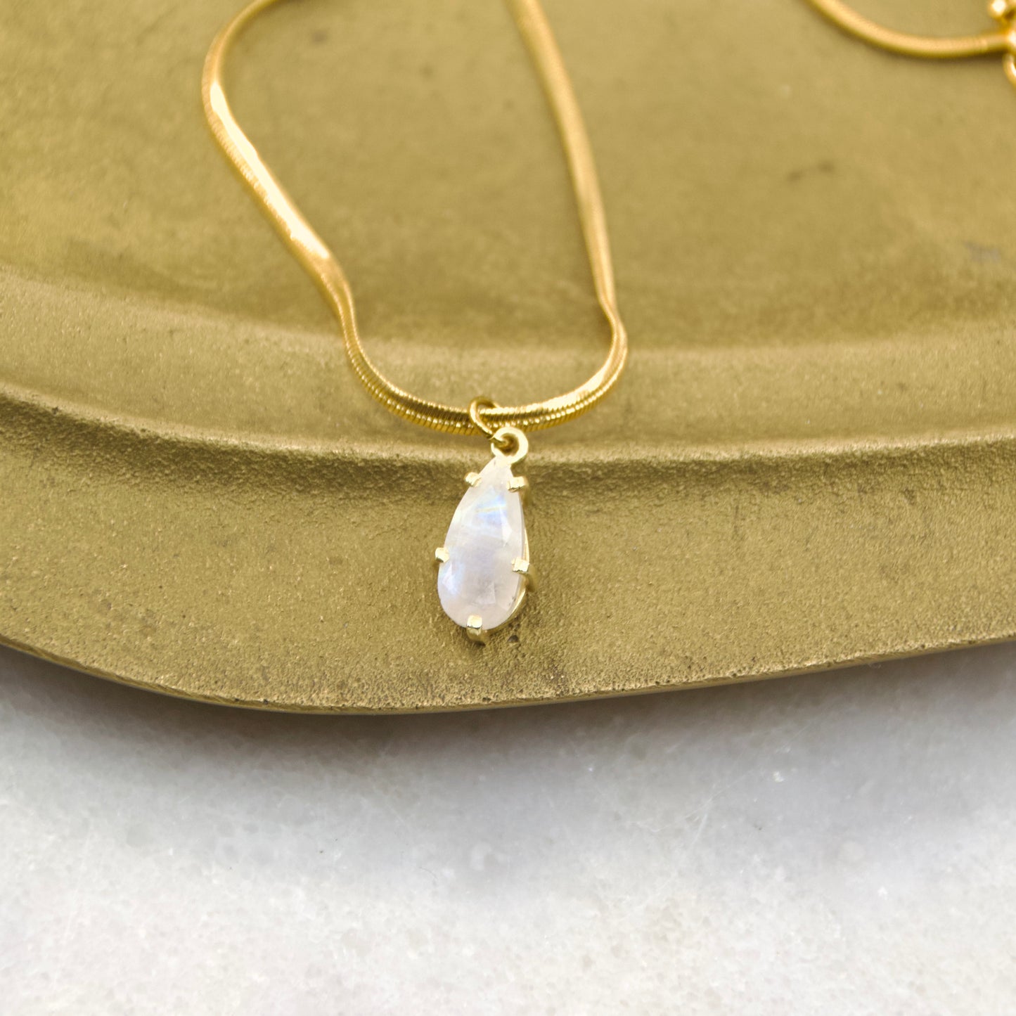 Golden Age Moonstone Teared Pendant