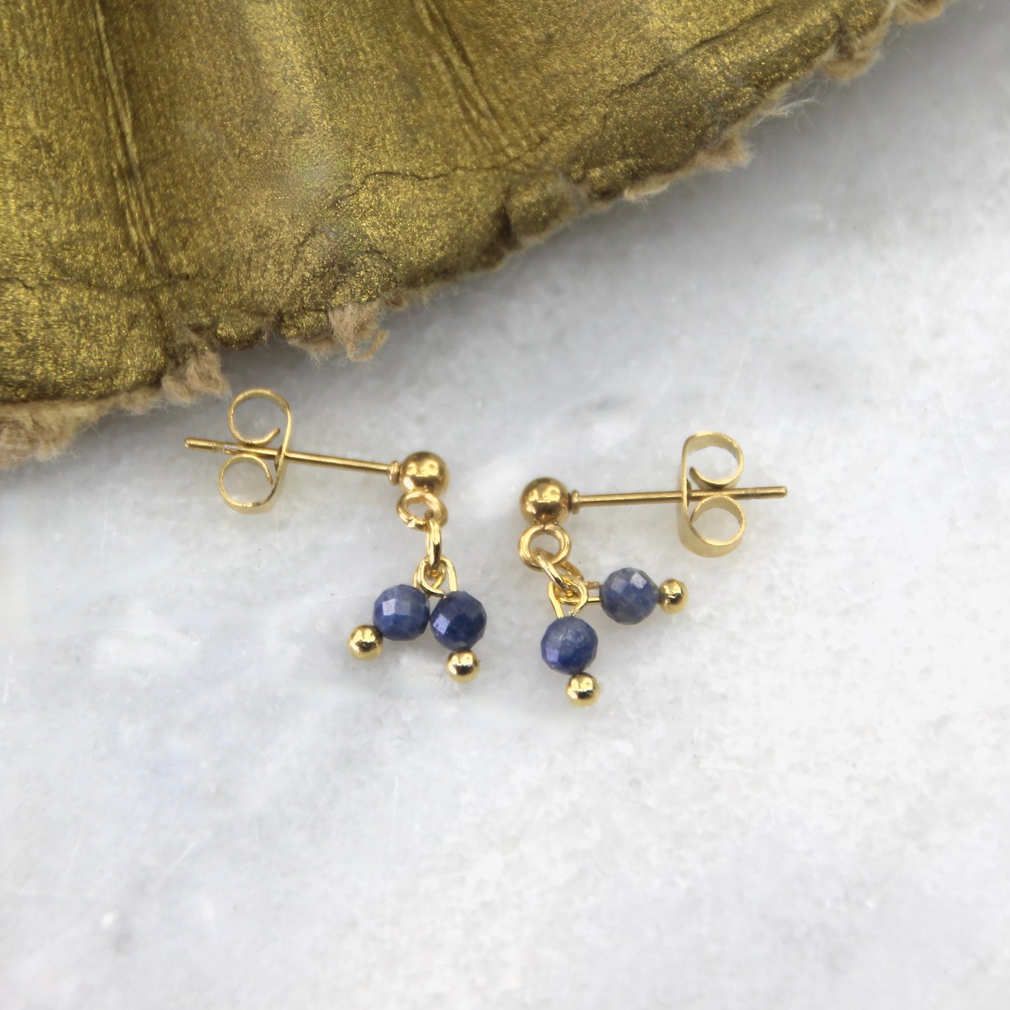 Golden Age Sapphire Stud Earring
