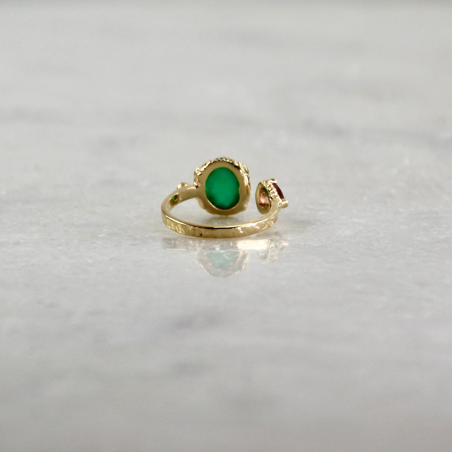 Secret Garden Pink Tourmaline & Green Onyx Ring