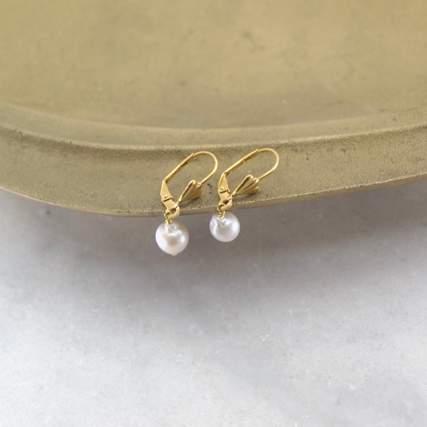 Fleur De Lis Small Baroque Pearl Earring