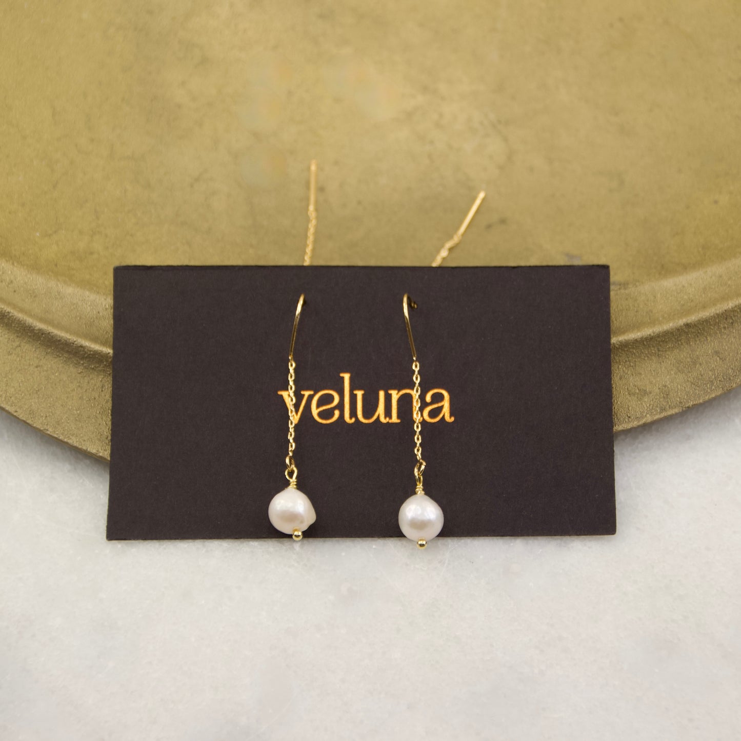 Baroque Freshwater Pearl Thread & Bar Earring