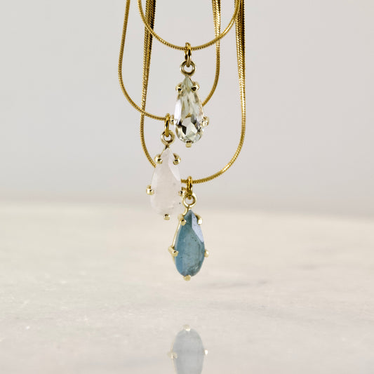 Golden Age Green Amethyst Teared Pendant