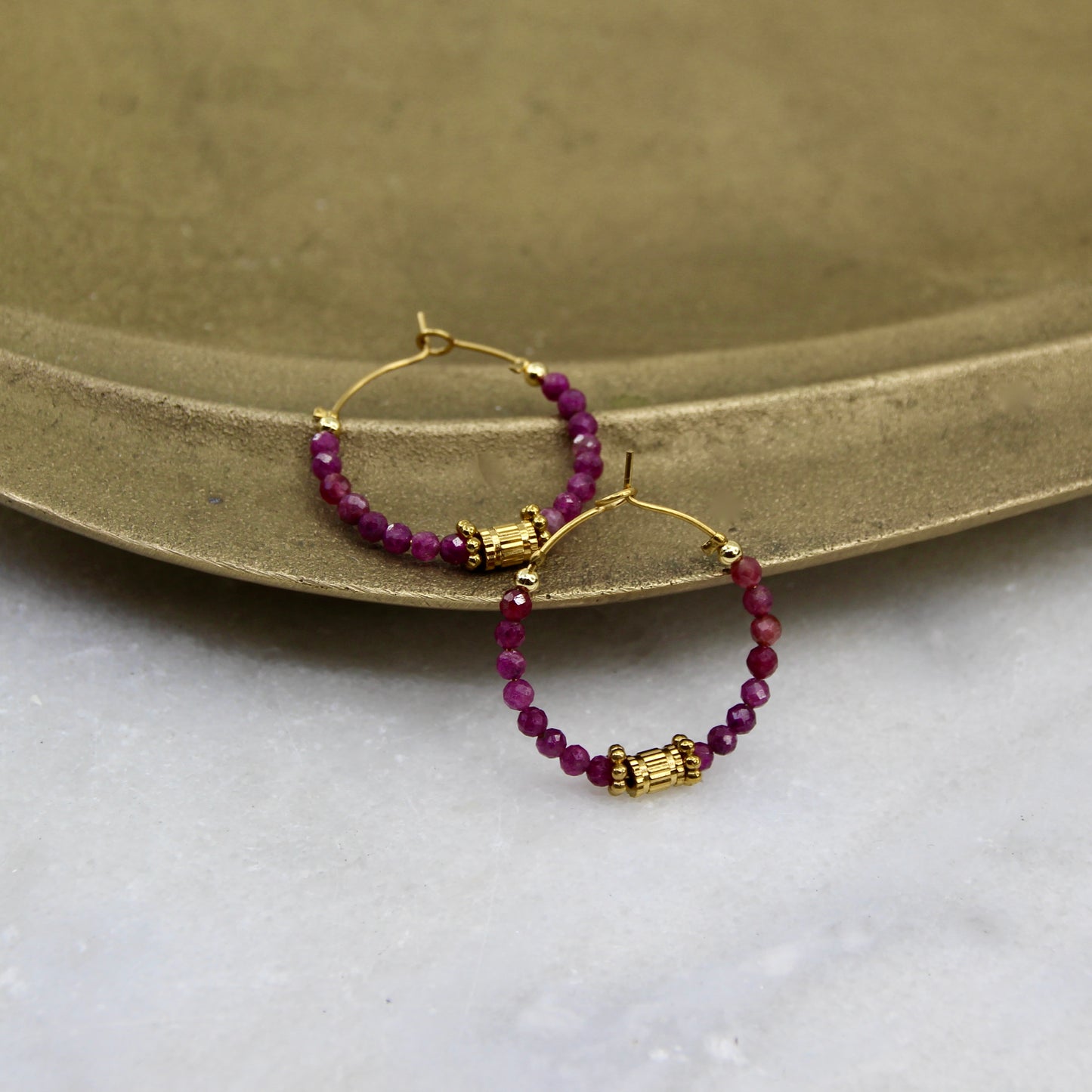 Lady of the Stars Gemstone Hoop