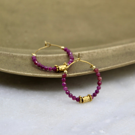 Lady of the Stars Gemstone Hoop