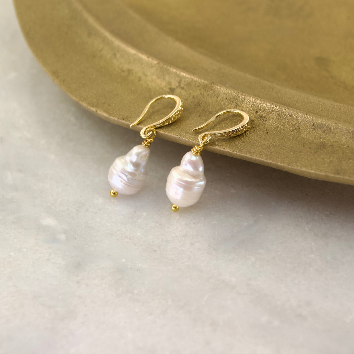 Ornate Baroque Freshwater Pearl Earring