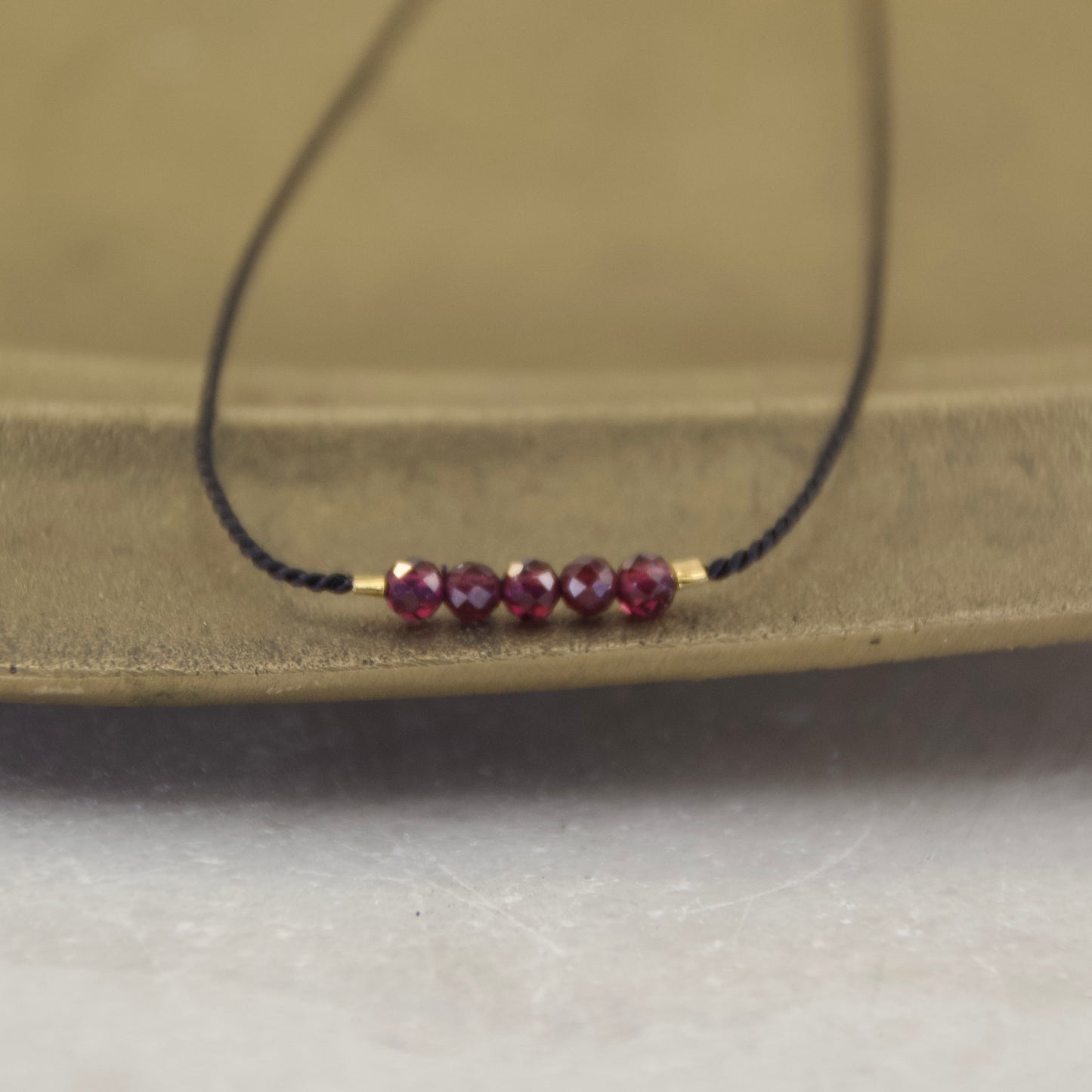Golden Age Birthstone Thread Necklace