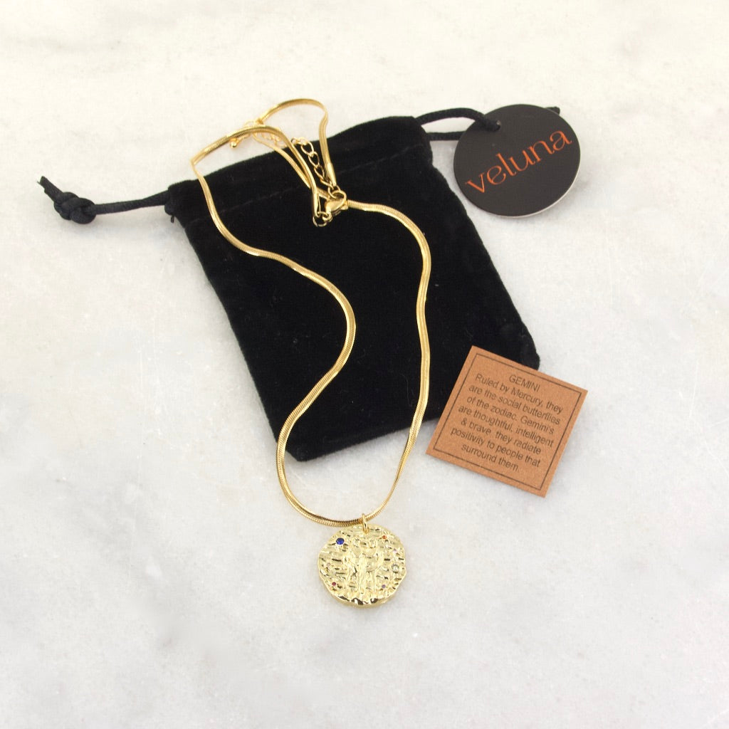 Gemini Golden Age Zodiac Pendant