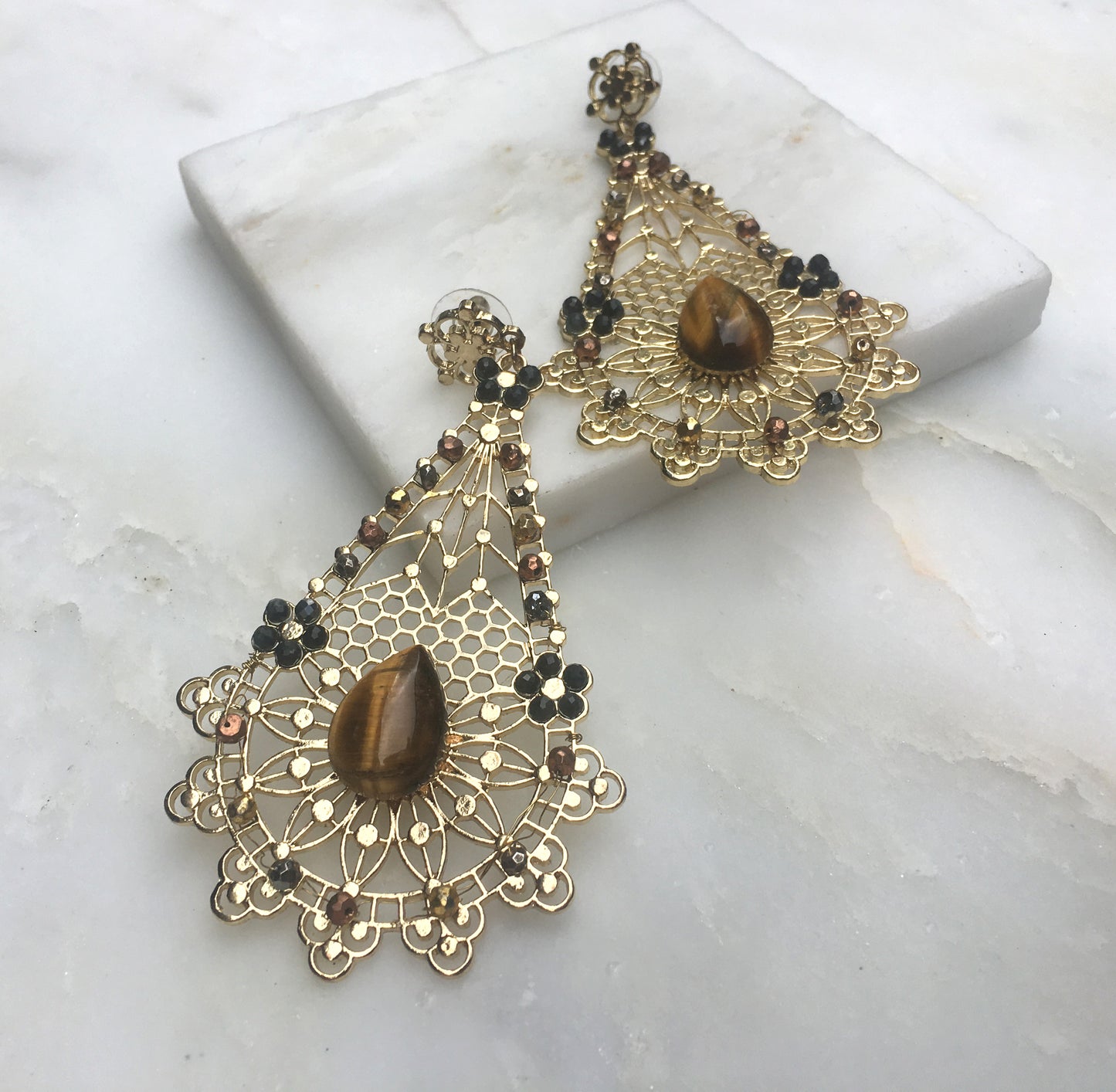 Goddess Pele Gemstone Statement Earring