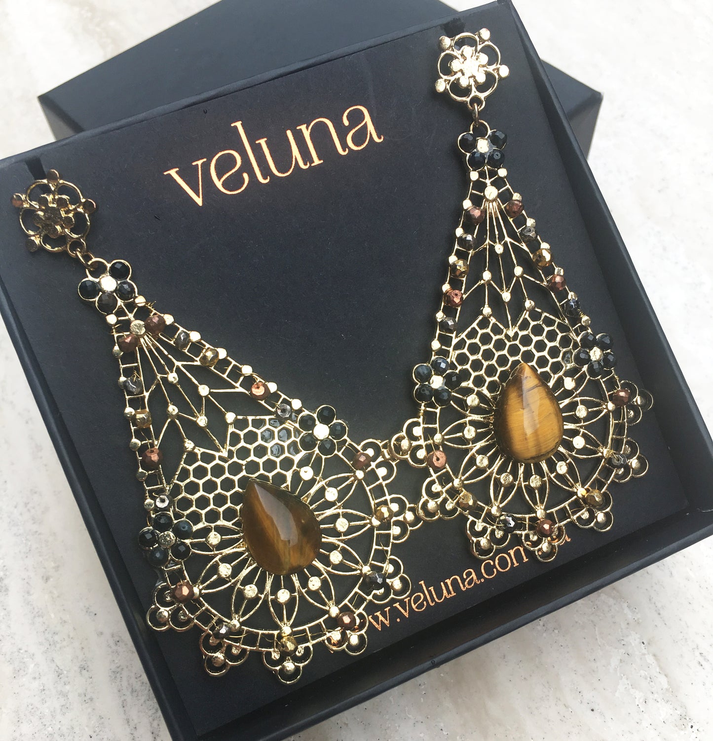 Goddess Pele Gemstone Statement Earring