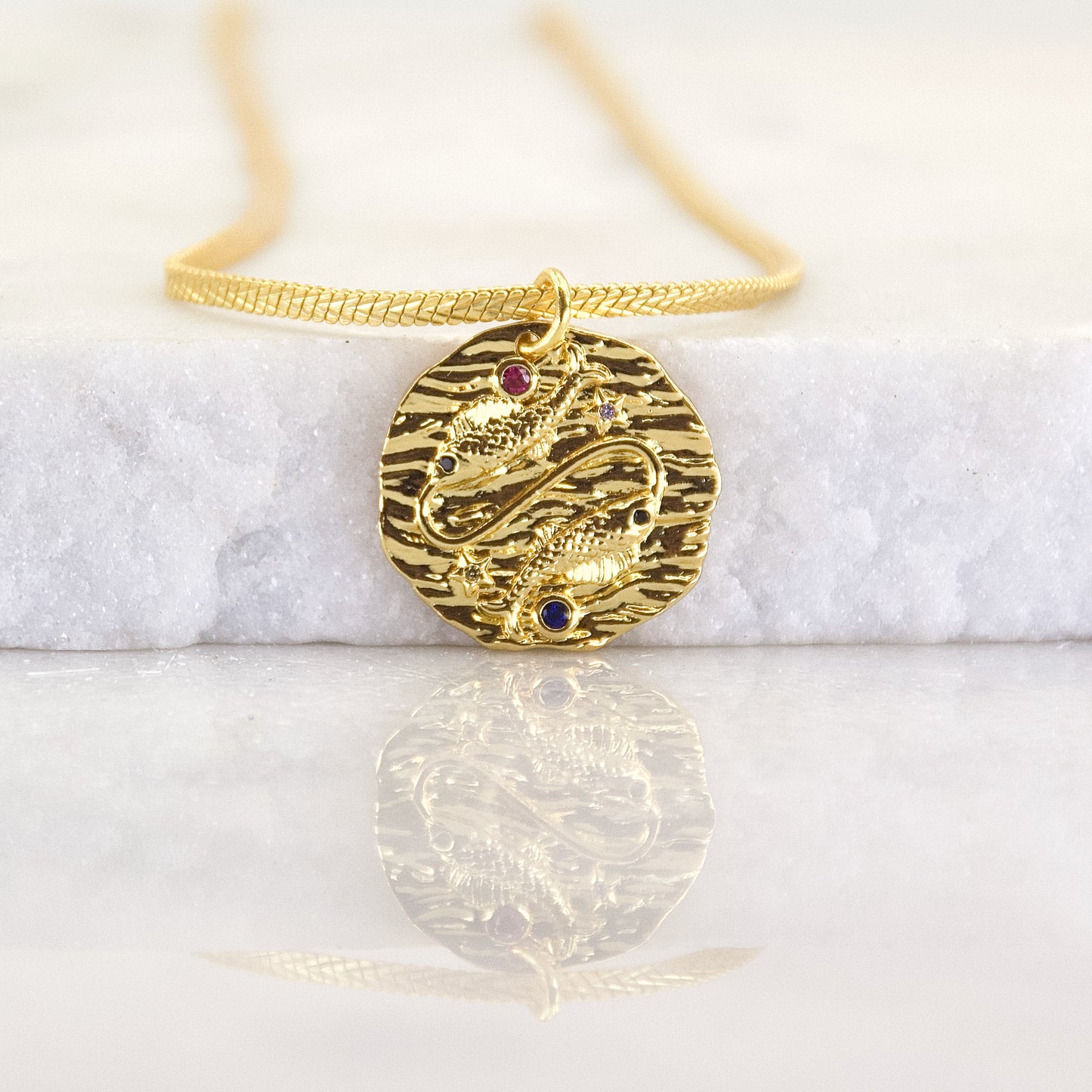 Pisces Golden Age Zodiac Pendant