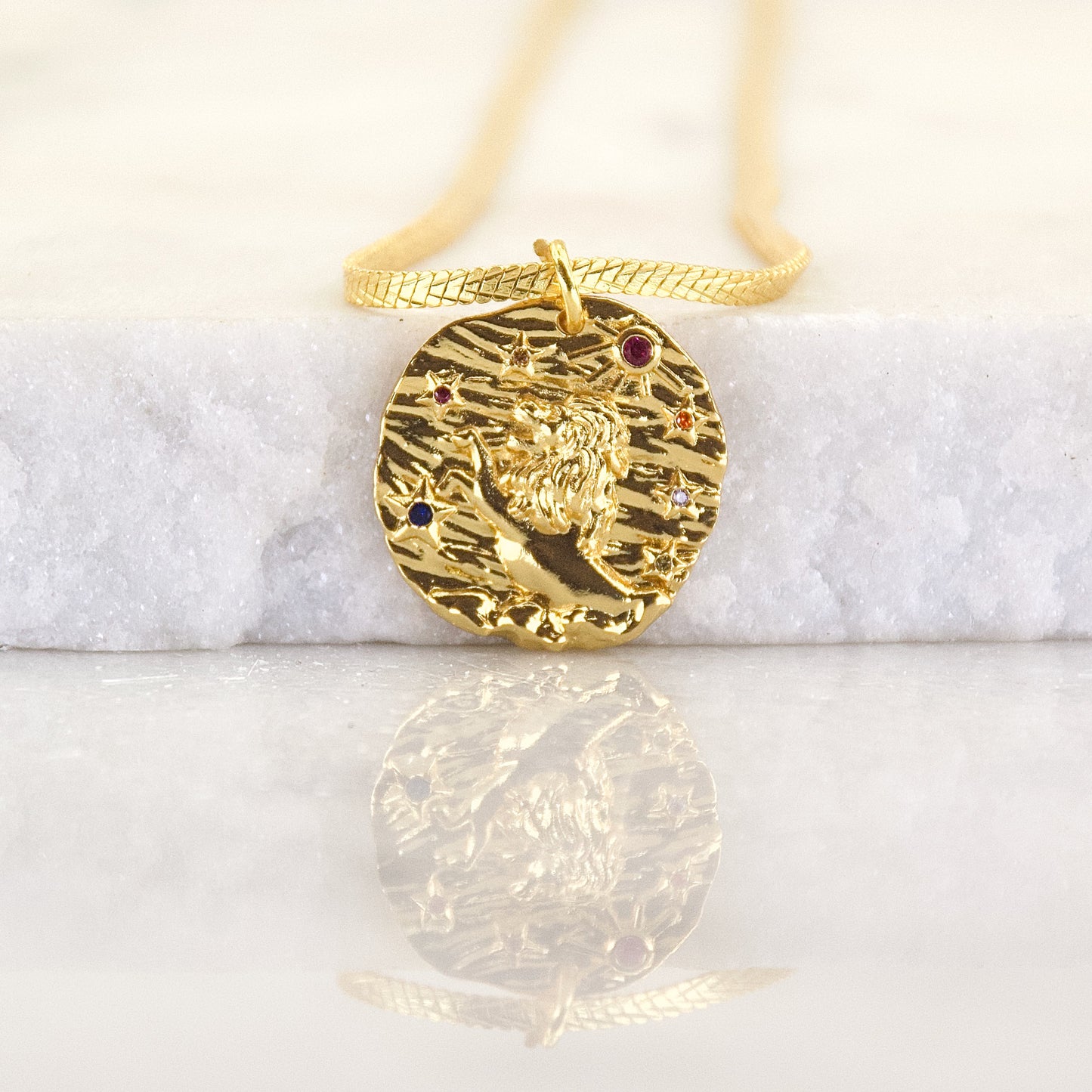 Leo Golden Age Zodiac Pendant