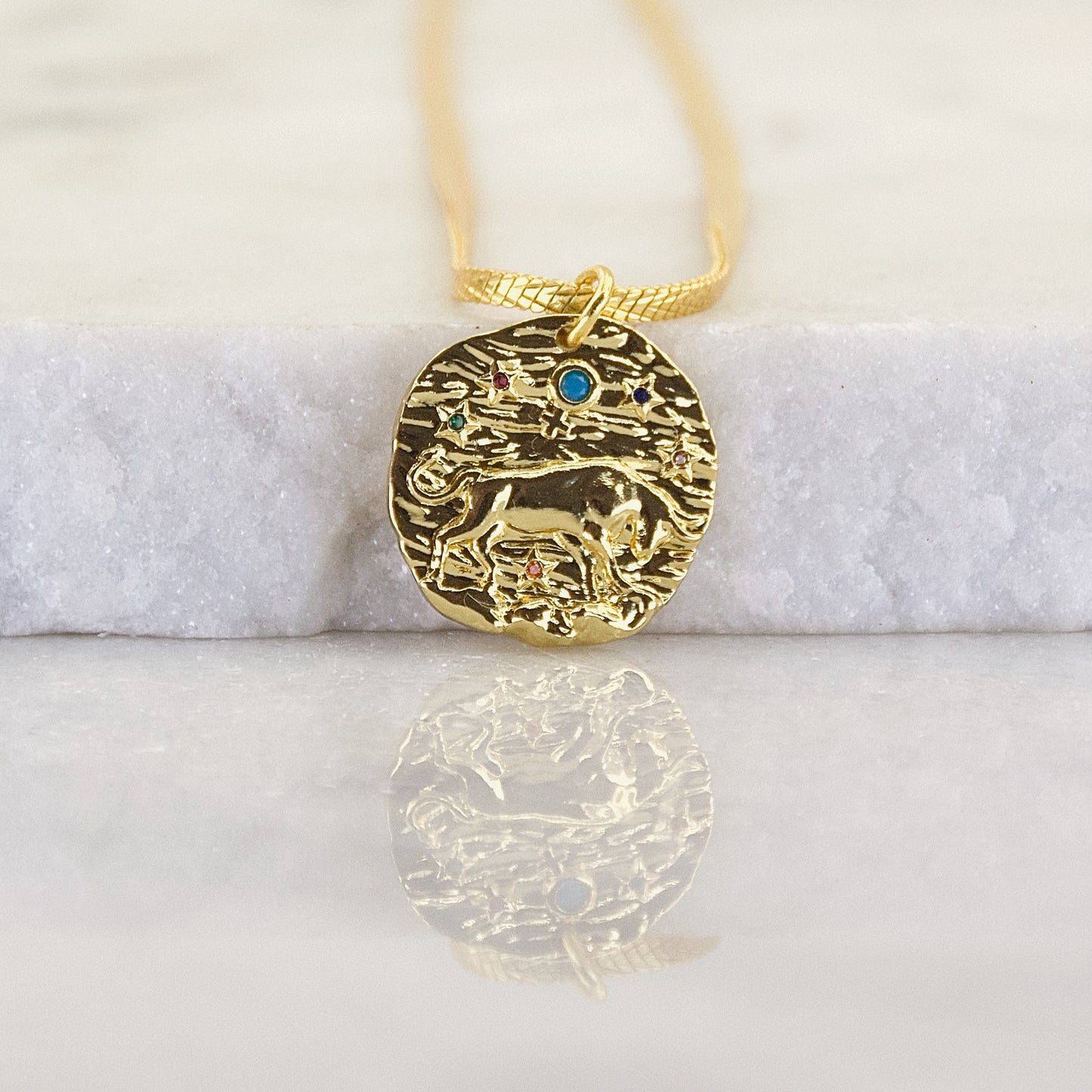 Taurus Golden Age Zodiac Pendant