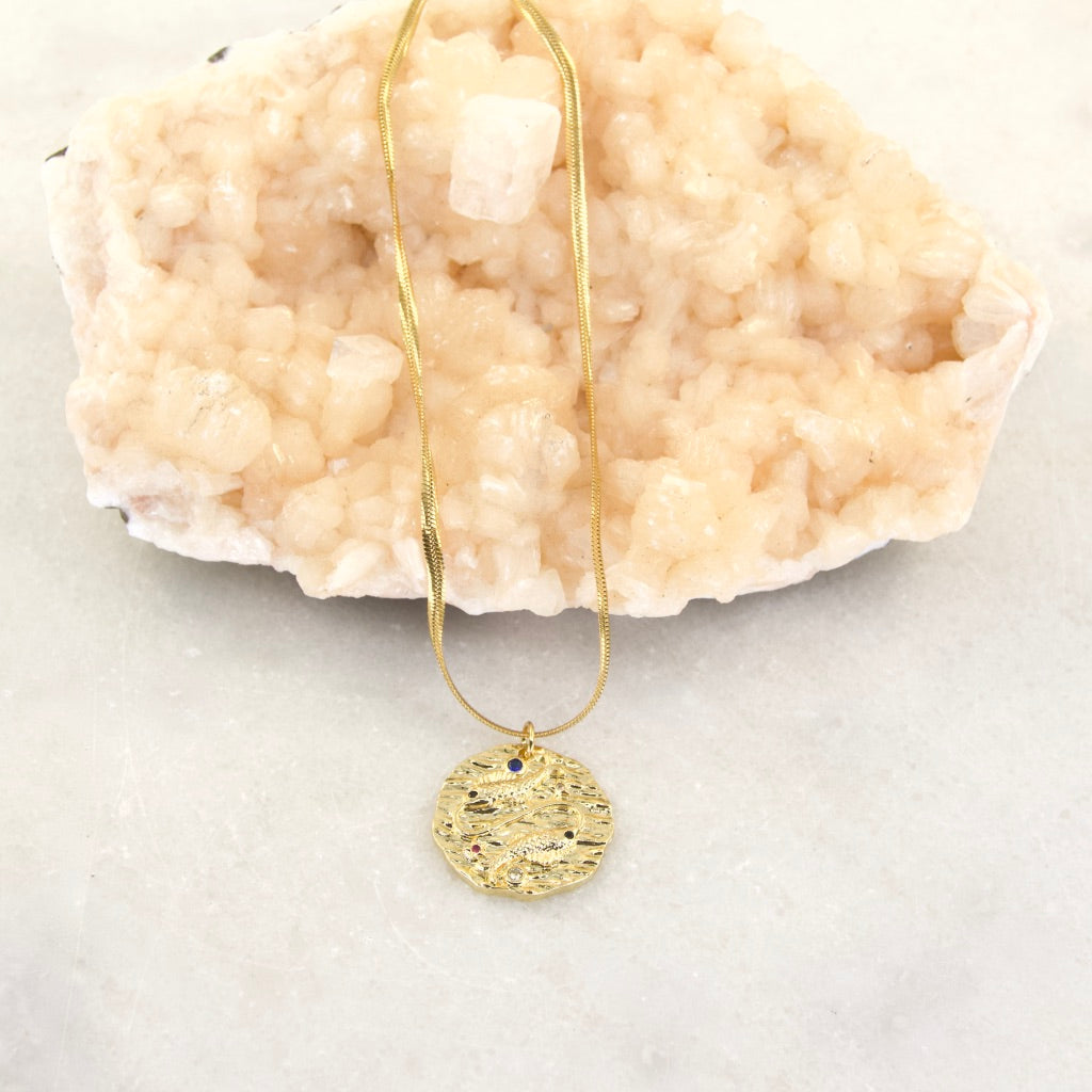Pisces Golden Age Zodiac Pendant