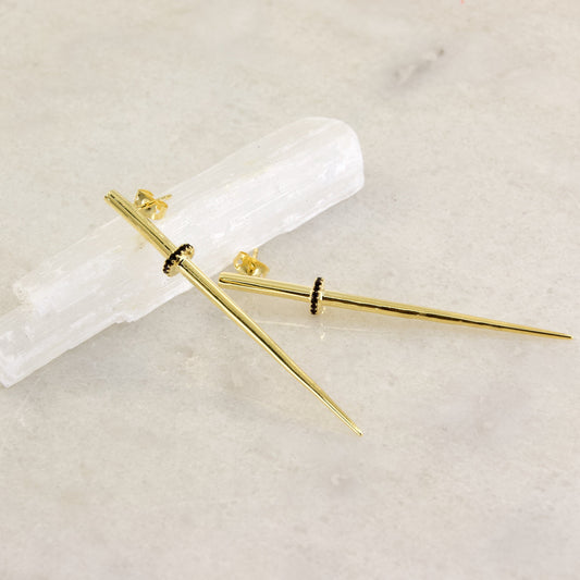 Queen of Swords Black Spinel Earring