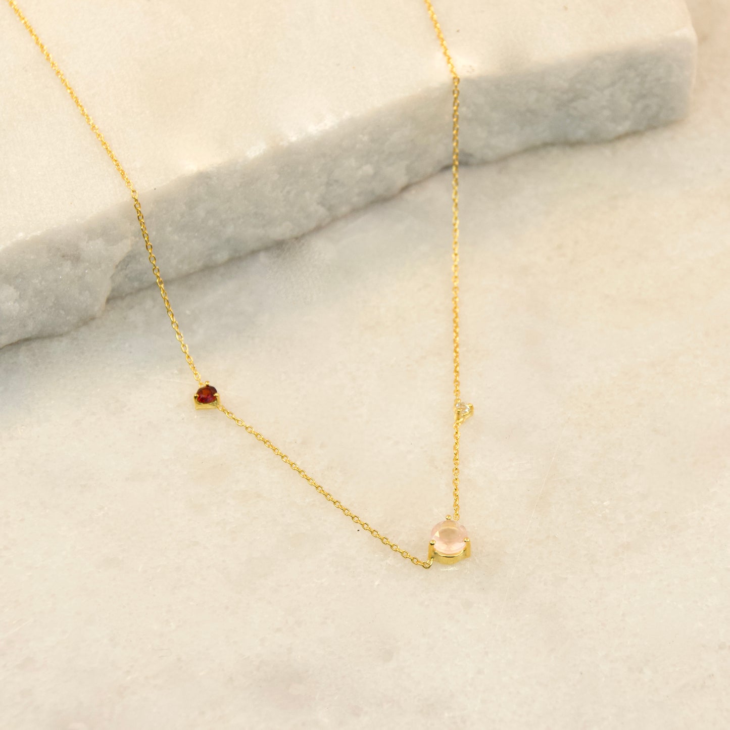 All That Glitters Rose Quartz Necklace