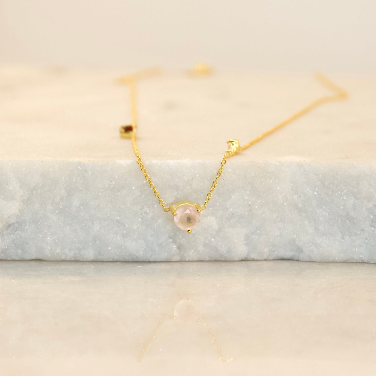 All That Glitters Rose Quartz Necklace