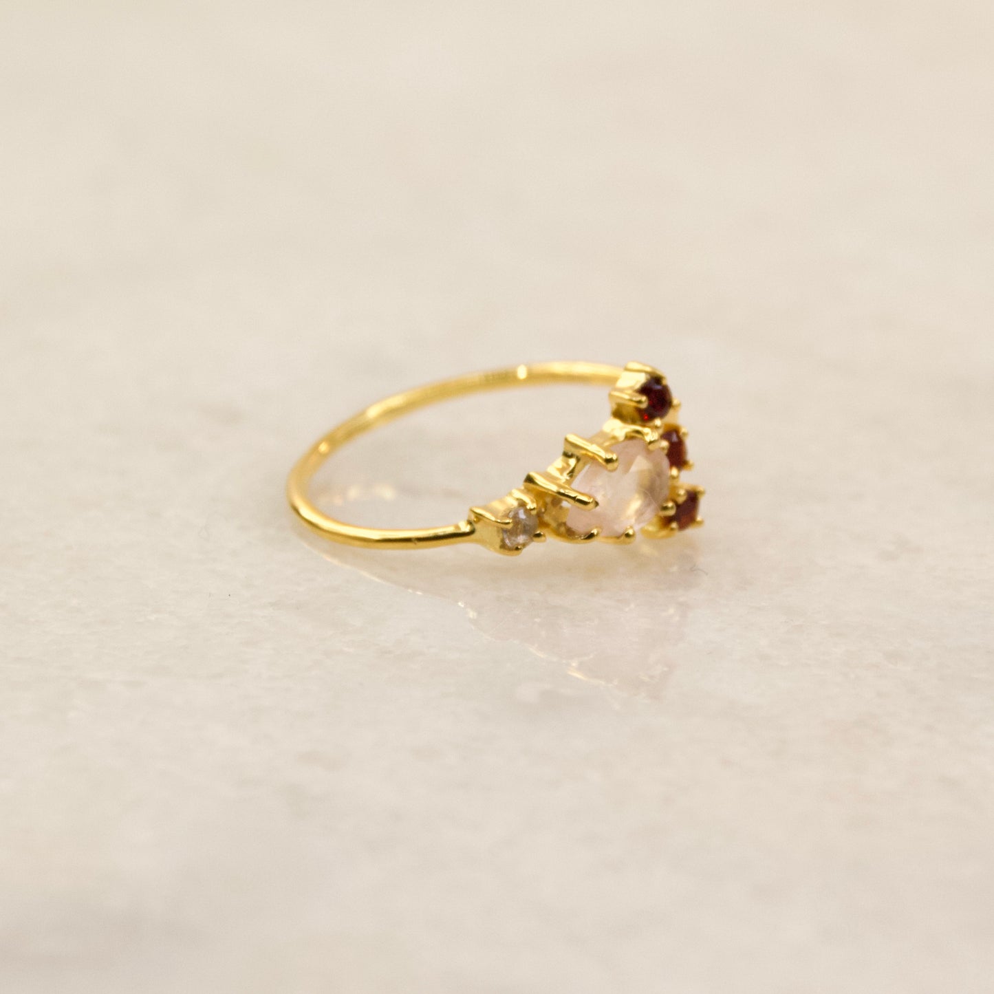 All That Glitters Rose Quartz Ring