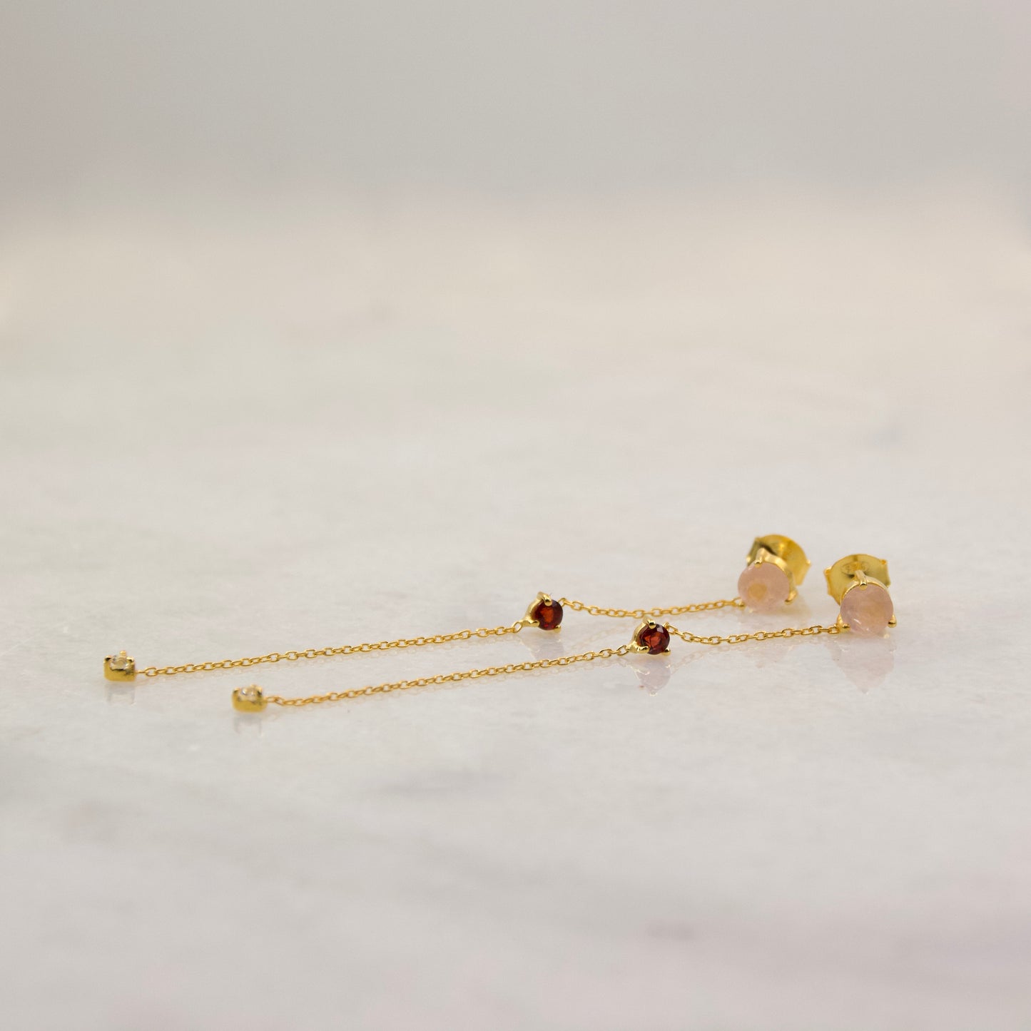 All That Glitters Rose Quartz Earring