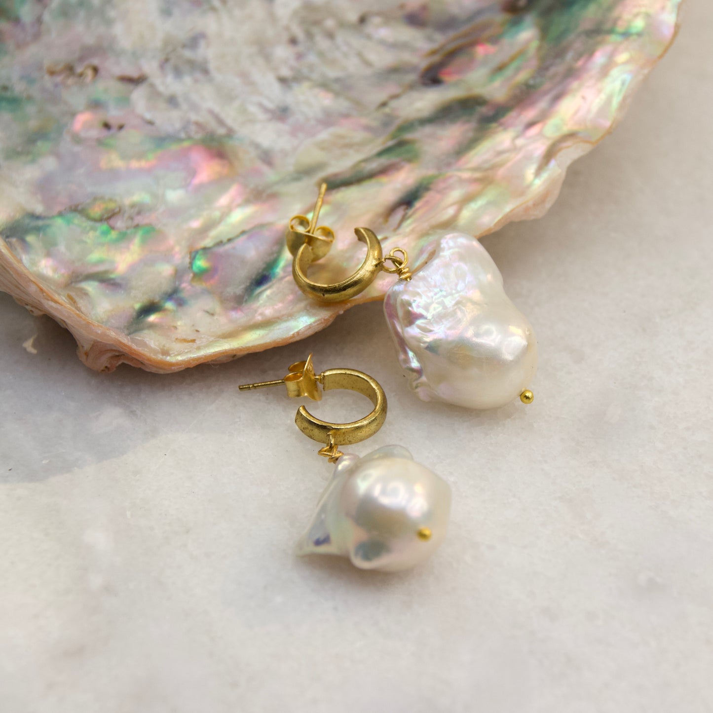 Empress of the Pearl Huggie Hoop