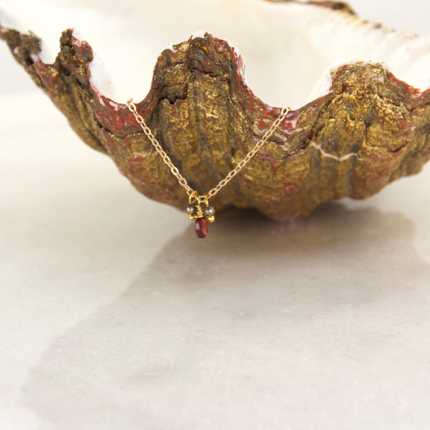 Golden Age Garnet Anklet