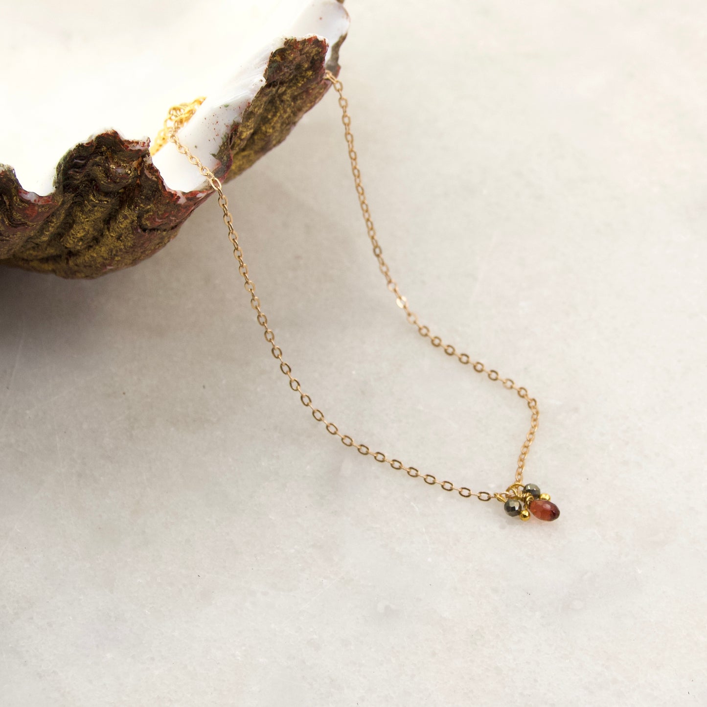 Golden Age Garnet Anklet
