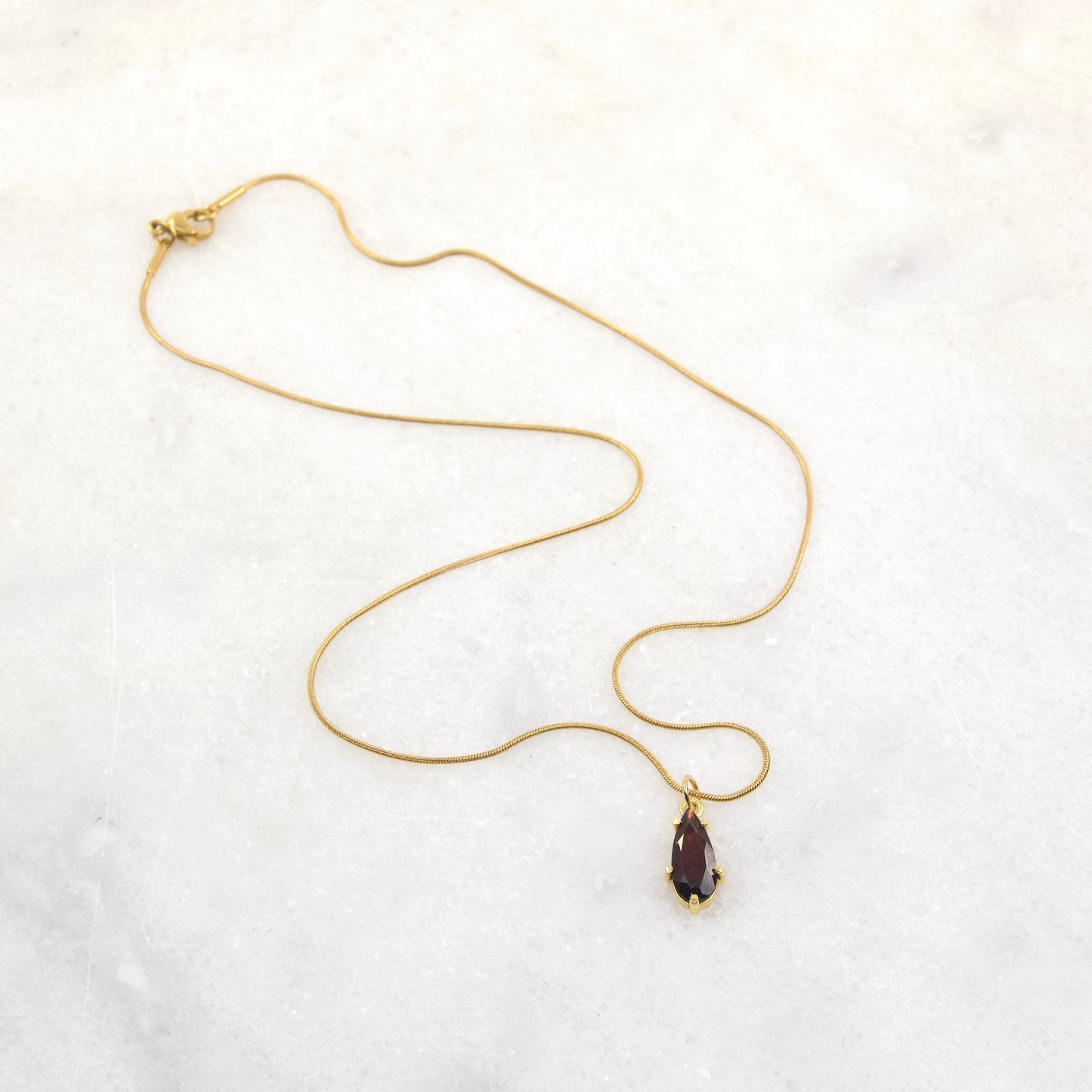 Golden Age Garnet Teared Pendant