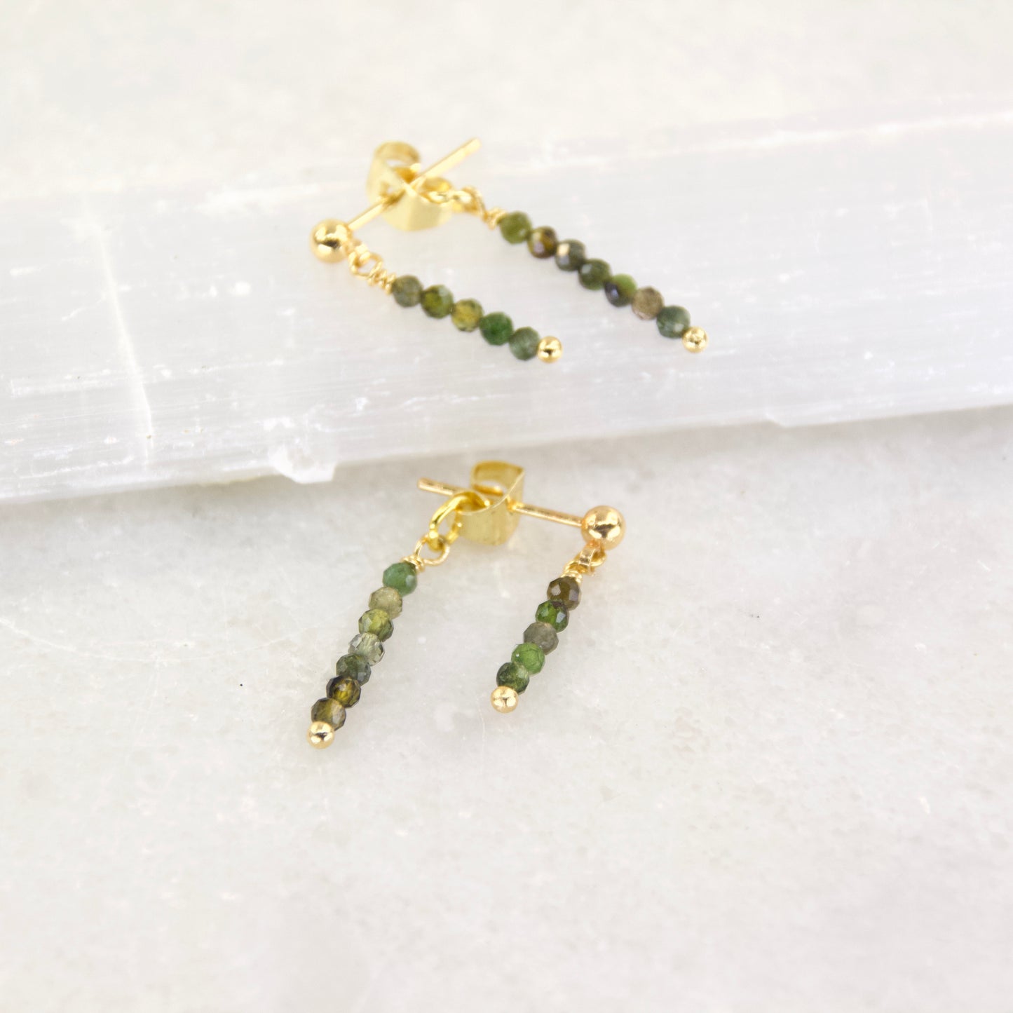 Divine Balance Tourmaline Drop Stud Earring