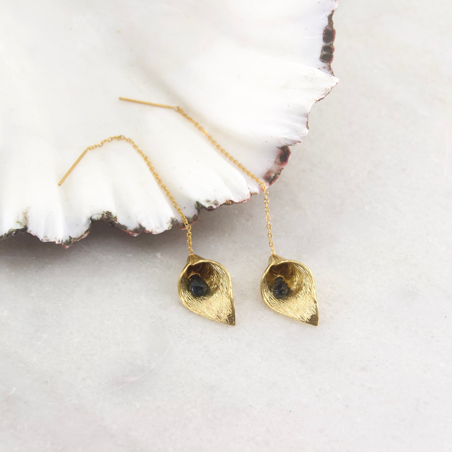 Divine Treasures Tourmaline + Lily Thread Earring