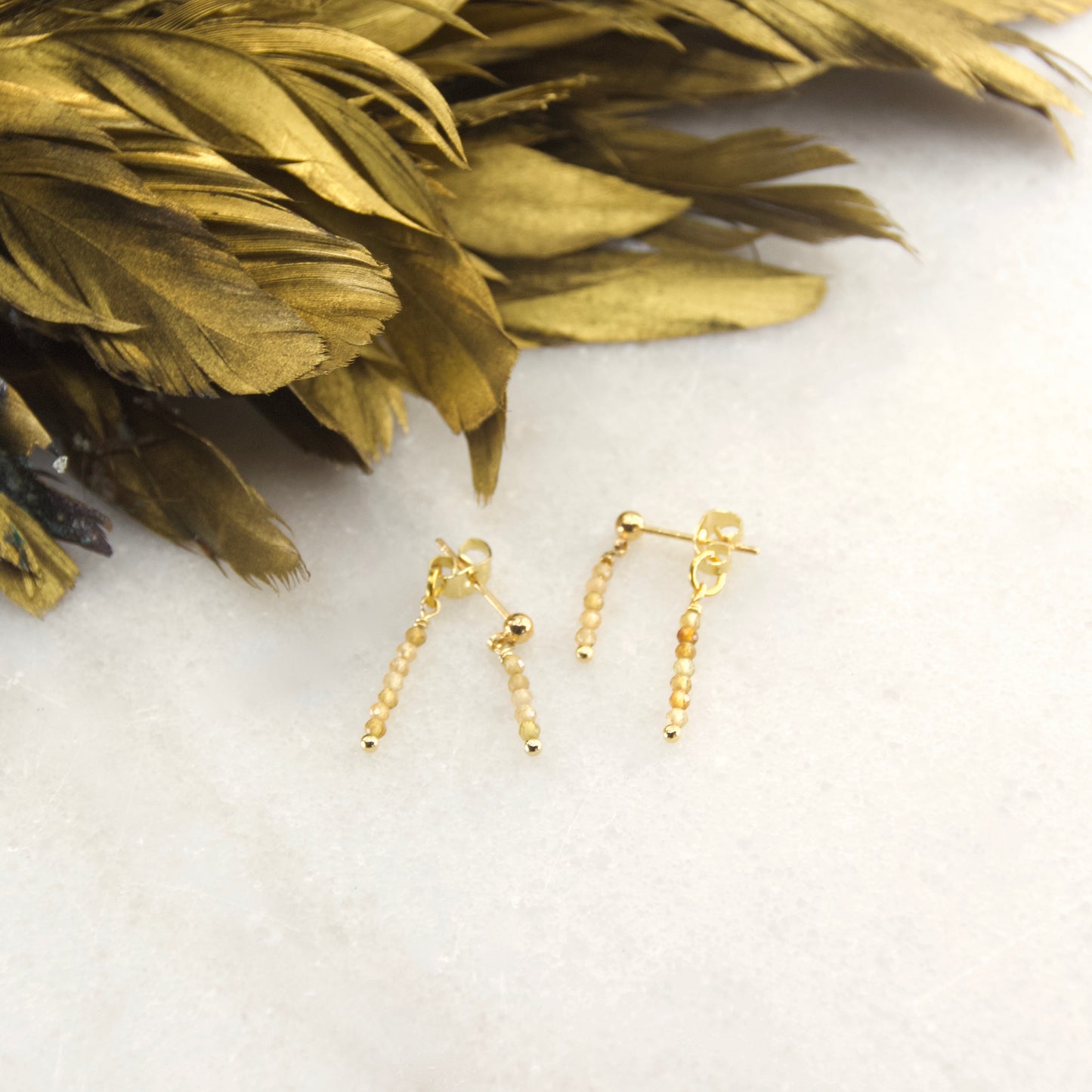 Divine Balance Tourmaline Drop Stud Earring