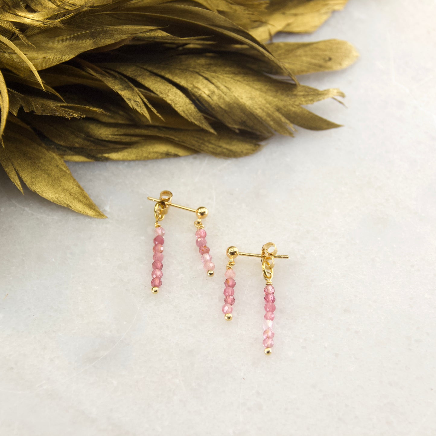 Divine Balance Tourmaline Drop Stud Earring