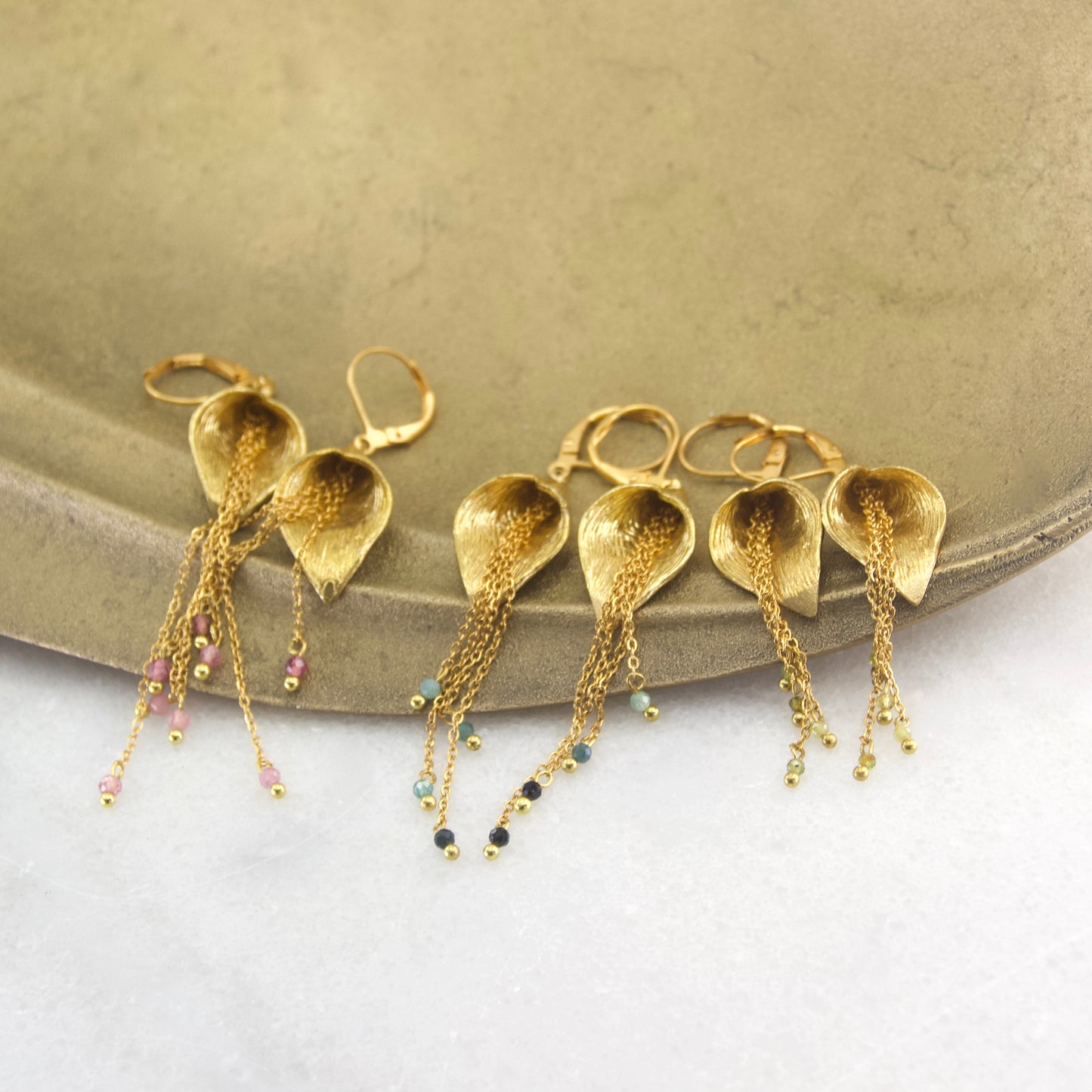 Divine Treasures Tourmaline + Lily Tassle Earring