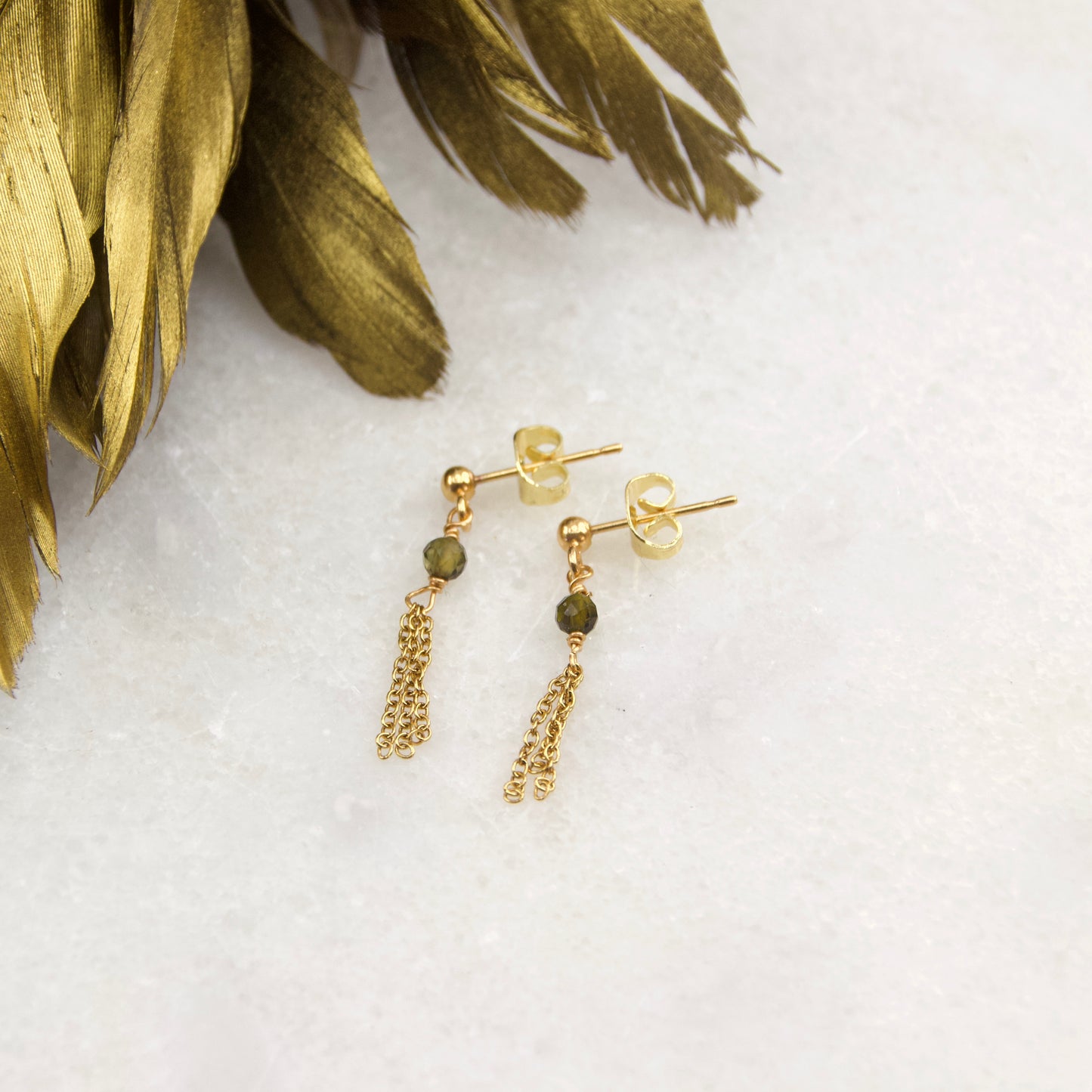 Divine Treasures Tourmaline Tassle Earring