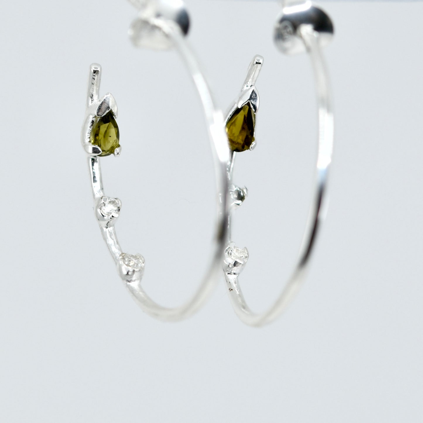 All That Glitters Green Tourmaline Hoop Earring
